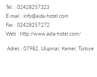 Aida Hotel iletiim bilgileri